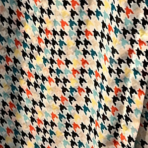 Women Liz Claiborne Sheer Long Sleeve Multicolor Abstract Blouse XL Petite - Picture 4 of 6